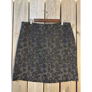 Ann Taylor Textured Animal Print Skirt 12